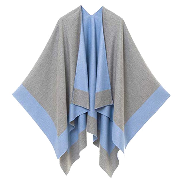 Women's Cloak Shawl Soft Warm Windproof Wrap Stylish Color Blocking Design for Autumn Spring Winter