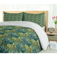 thumbnail image 5 of Ambesonne Leaves Duvet Cover Sets, Rainforest Palm and Monstera, 2-Queen, Olive Green Dark Teal, 5 of 7