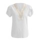 thumbnail image 1 of Gibobby Camiseta Powerblend con Cuello en V Camiseta manga corta ajustada informal con diseño personalidad, camiseta manga corta para mujer(Blanco,CH), 1 of 4