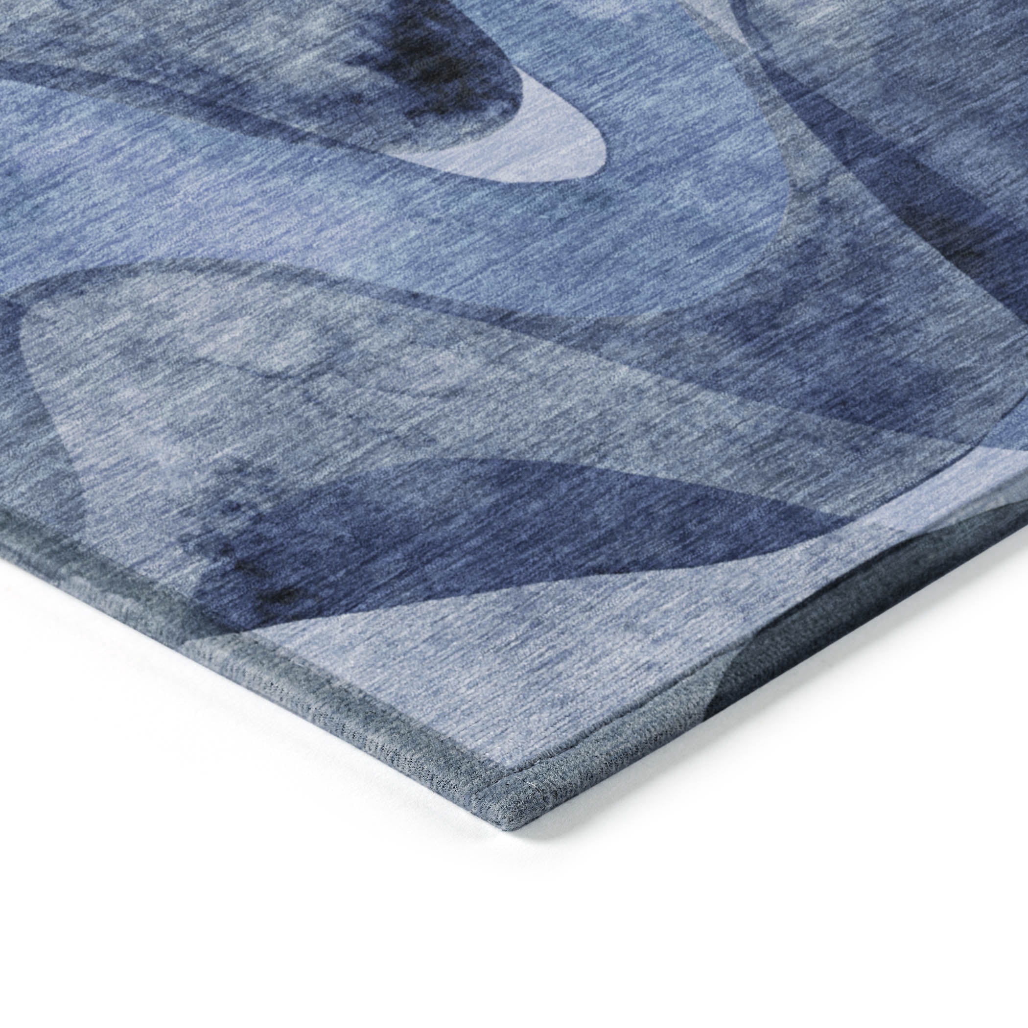 Addison Rugs Chantille Indoor/Outdoor Contemporary Abstract Navy Washable Rectangle Rug, 1'8" x 2'6"