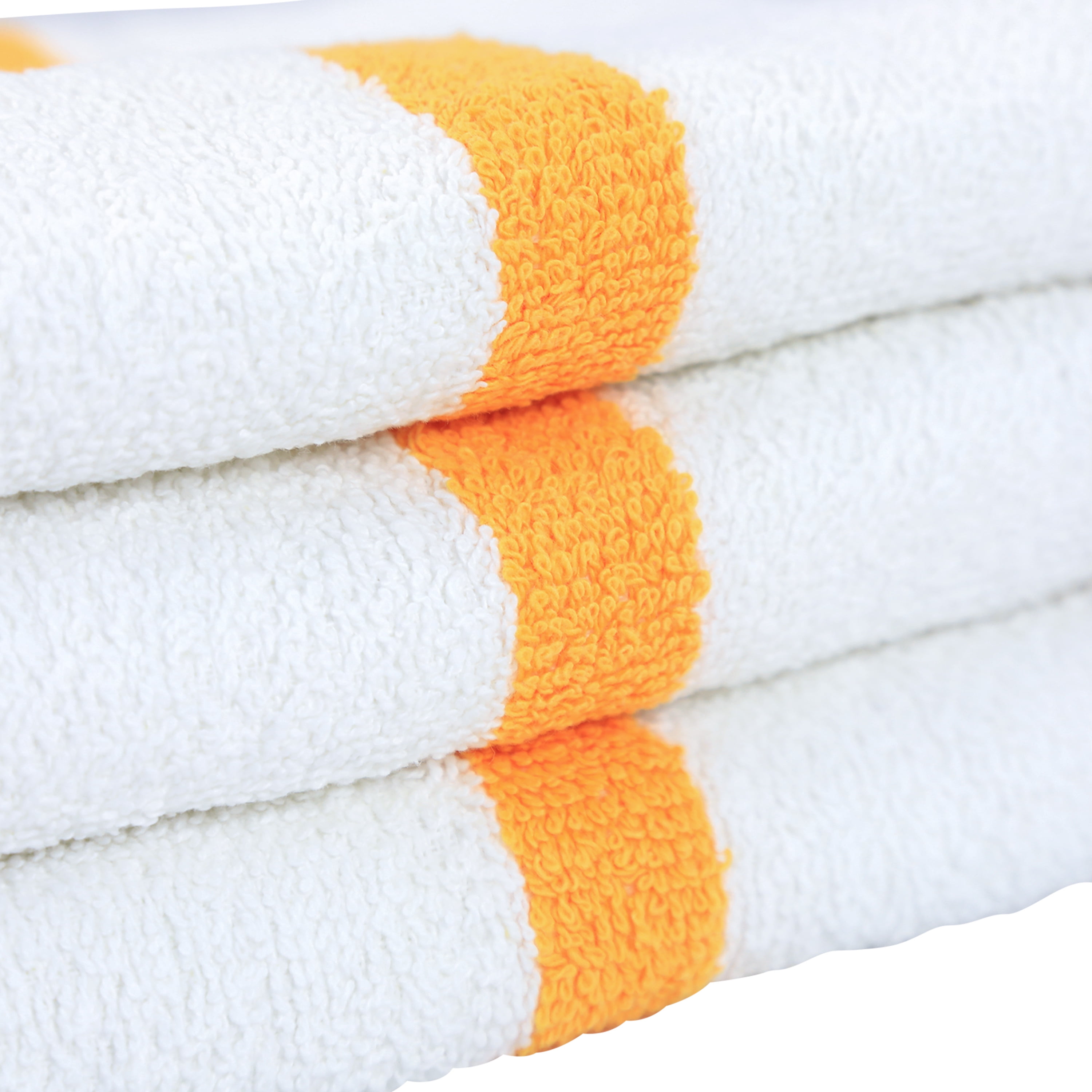 Arkwright Power Gym Hand Towels (12 Pack), 16x27 in., Soft Cotton, White with Gold Stripe
