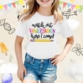 thumbnail image 2 of XEGLSBU Girls T Shirts Size 12 Cotton Girls Short Sleeve Tops Casual Cartoon Print Tees Comfortable Round Neck Shirts for School Daily Wear White Size 4-5 Years, 2 of 4