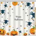 thumbnail image 1 of Charming Halloween Shower Curtain with Spiders Lanterns & Stars Festive Bathroom Decor, 1 of 4