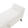 thumbnail image 4 of CQSXDA 60 Inch Storage Bench Featuring Comfort Padded Teddy Cream Upholstery and Mid-Century Wooden Legs for Any Room, 4 of 8
