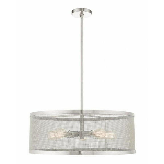 Modern Indusrial Five Light Chandelier-Brushed Nickel Finish Bailey Street Home 218-Bel-4188593