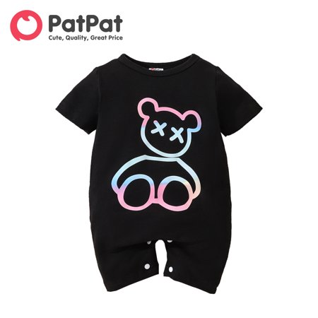 

PatPat Newborn Baby Boy Clothes Babies Girl Bear Print Short-sleeve Bodysuits Romper Jumpsuit 0-12 Months