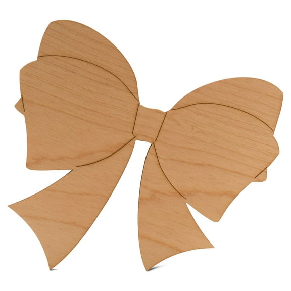 Bow Christmas Ornament 6 inch, Pack of 10 Small Wood Cutouts, Wood Christmas Tree Ornaments for Crafts/ Decor, by Woodpeckers