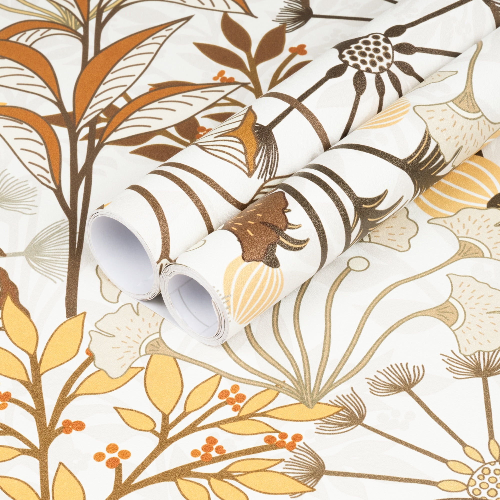 (4 pack) Abyssaly 17.7"×118" Peel and Stick Floral Wallpaper Removable Wallpaper Self-adhesive Vinyl Wallpaper for Wall Decoration, Home Renovation Covering Antique Furniture