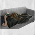 thumbnail image 6 of Animal Soft Flannel Fleece Blanket, Tiger Couple in the Jungle on Big Rocks Image Wild Cats in Nature Image Print, Cozy Plush for Indoor and Outdoor Use, 70" x 90", Grey and Ginger, by Ambesonne, 6 of 6