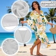 thumbnail image 4 of XYZCANDO Women Kaftan Dresses Plus Size V-Neck Batwing Sleeves Beach Cover Up Caftan Dress Swimsuit Coverup for Women Art Floral Bathing Suit Coverups Swim Cover Up Beach Wear, 4 of 7