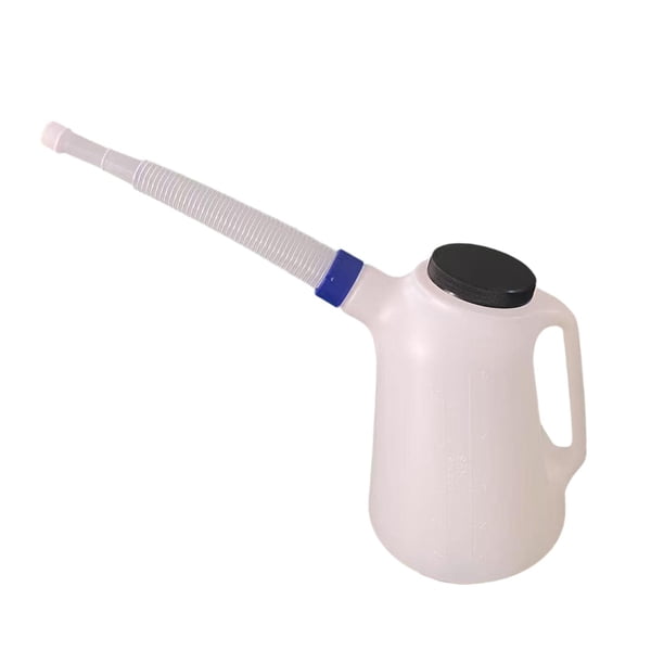 Jarra de aceite Dispensador de aceite automotriz Resistente con tapa Olla de aceite de 5L con pico vertedor para anillos azules