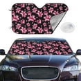 thumbnail image 2 of Kdxio Lilies Flowers Print Windshield Sun Shade,UV Rays and Sun Heat Protection,Sunshade for Car Windshield,Car Shade Front Windshield - Small, 2 of 6