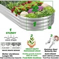 thumbnail image 4 of Raised Garden Bed 3Pcs 5ft Oval Galvanized Metal Planter Box, 60"D x 29"W x11"H,Silver, 4 of 6