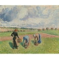 thumbnail image 2 of Camille Pissarro 17x15 Gold Ornate Wood Frame and Double Matted Museum Art Print Titled - Peasant Women Picking Up Herbs, Eragny (1886), 2 of 4