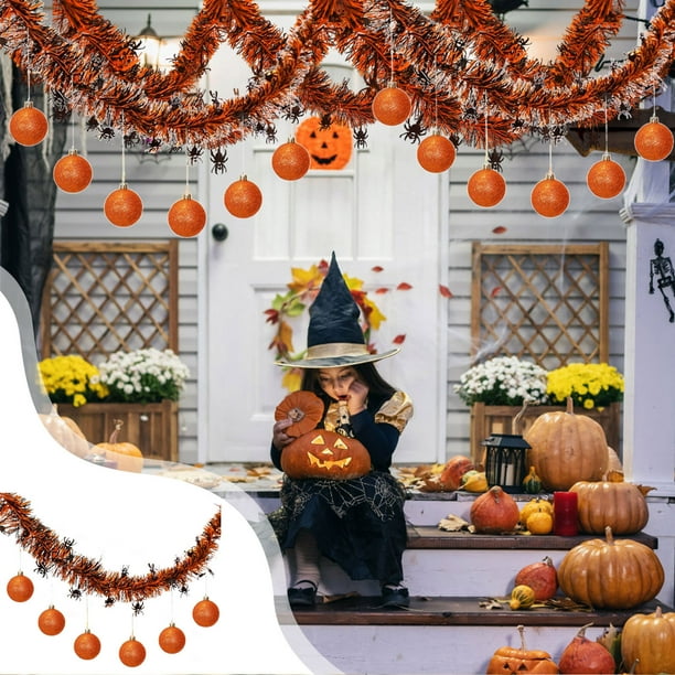 Decoraciones de Halloween, decoración de Halloween, tiras de flores de colores, suministros para fiestas colgantes, cinco estrellas, calabazas, arañas, papel, accesorios de Halloween colgantes, tiras