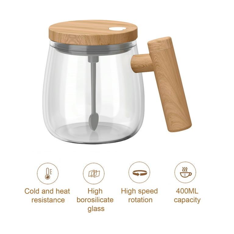 Automatic Mixing Cup,Self Stirring Mug Auto Self Mixing High Borosilicate  Glass Cup for Coffee,Tea and Milk Mug 
