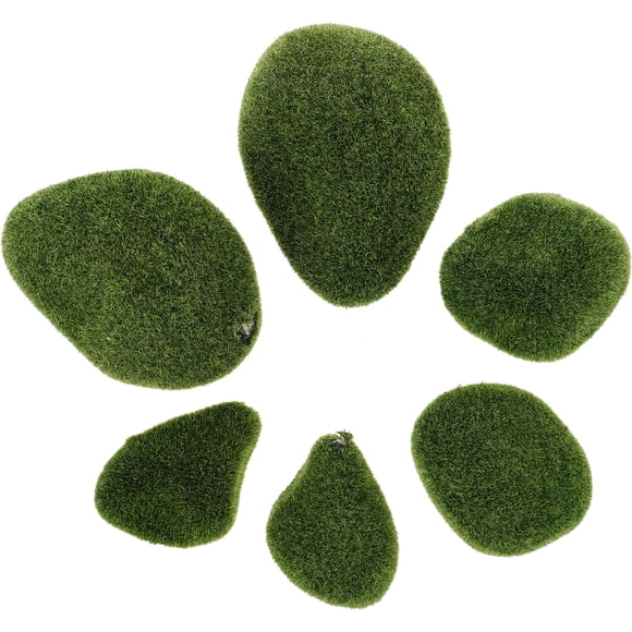 Miangastore Decorative Artificial Moss Plastic Dark Green for Garden Layout 6Pcs 4.72X3.54X2.36in