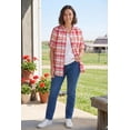 thumbnail image 2 of Woman Within Plus Size Short-Sleeve Button-Down Cotton Seersucker Shirt, 2 of 6