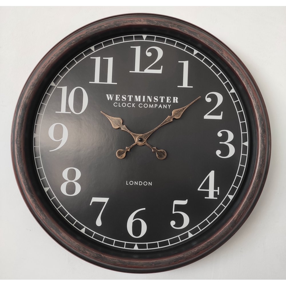 Mainstays Decorative Traditional Brushed Copper 20 inch Wall Clock 19.