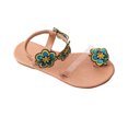 thumbnail image 2 of Summer Plus-size Ethnic Style Flower Clip-toe Beach Flat Sandals Sandals for Women Blue 38, 2 of 8