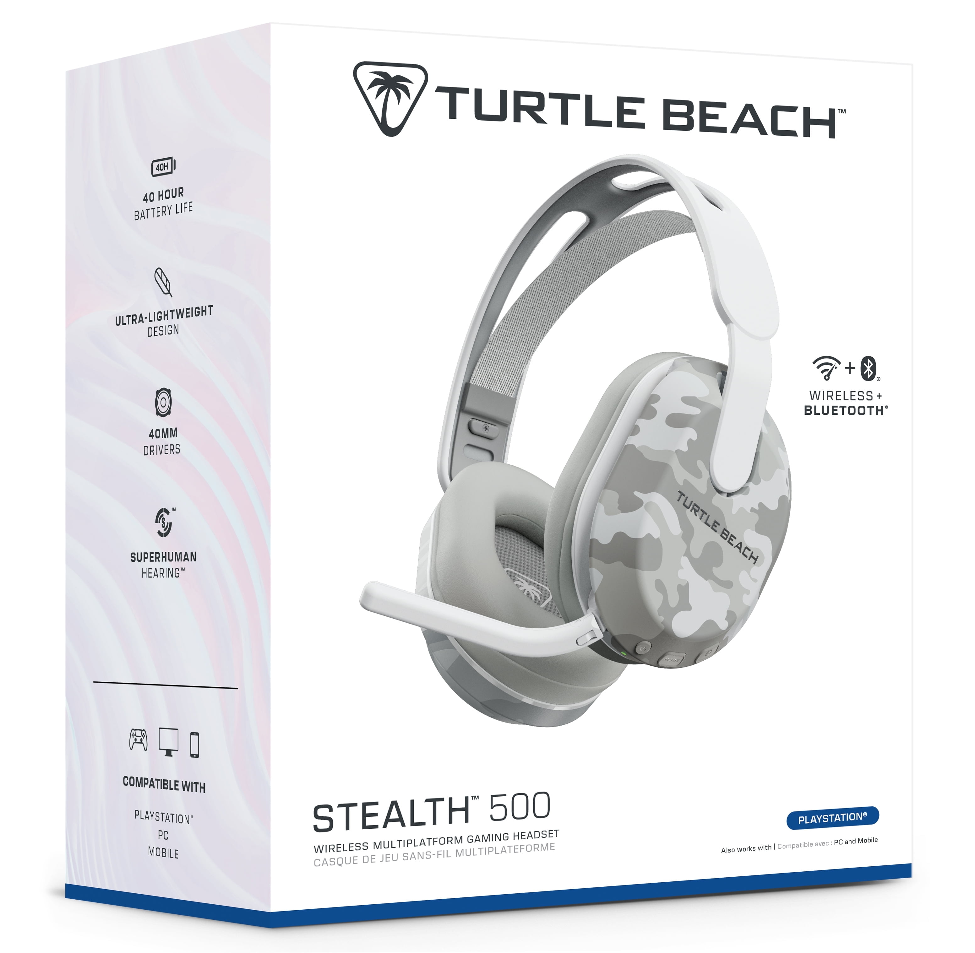 Open Box Turtle Beach TBS-3103-95 Stealth 500 Arctic Camouflage Playstation Wireless Gaming Headset, Arctic Camo