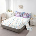 thumbnail image 3 of 7 Piece Rainbow Unicorn Bed in a Bag Queen Size Cute Cartoon Unicorn Bedding Sets Blue Purple Gradient Comforter Set with Sheets Colorful Butterfly Print Bed Set Kawaii Unicorn Decor Sheets, 3 of 5