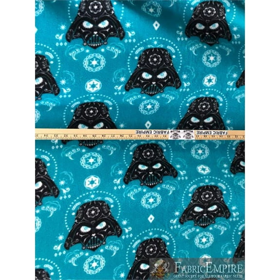 Fleece Printed Antipill Winter Fabric STAR WARS DARTH VADER CALAVERA / 58" Wide/ Sold by the yard