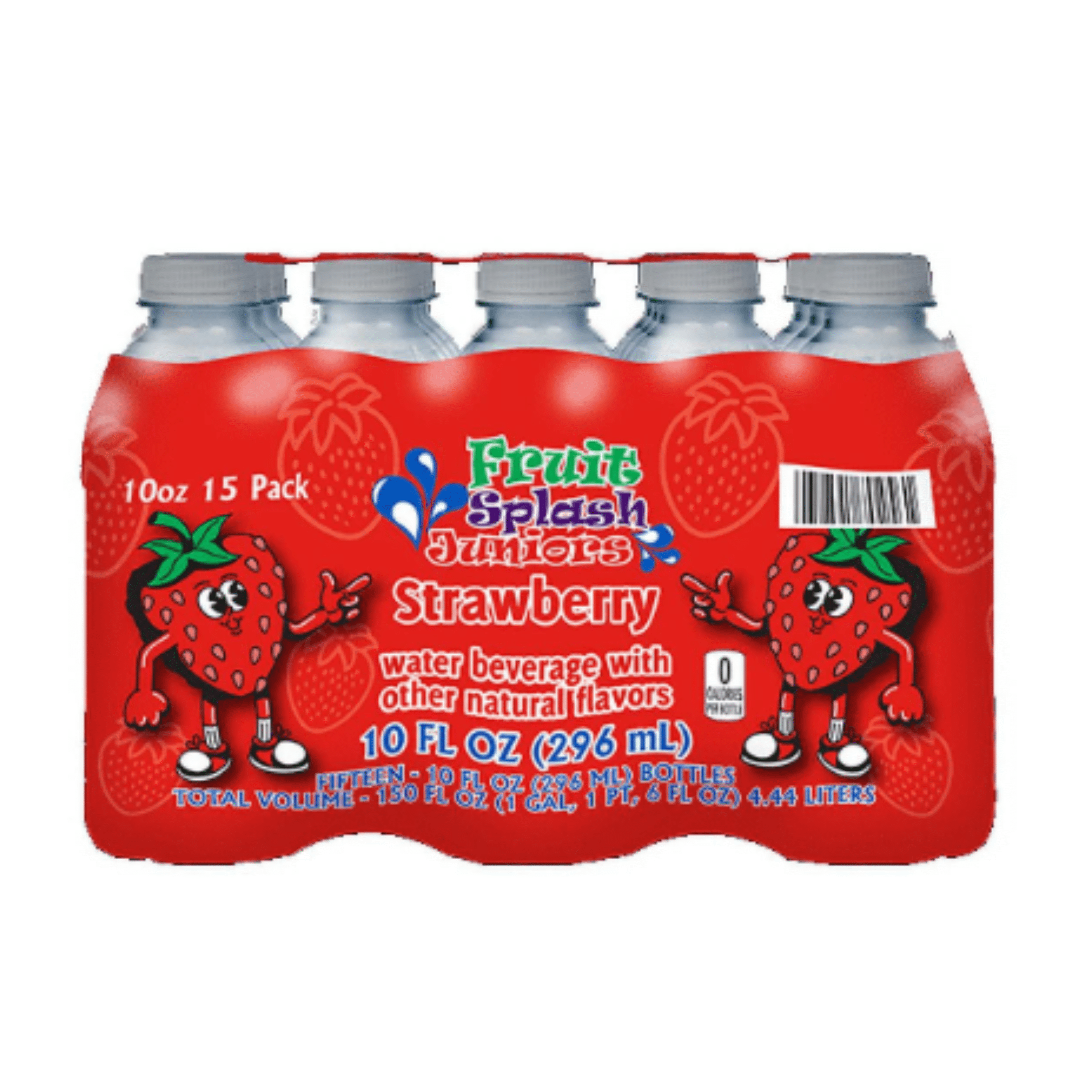 (12 pack) Fruit Splash Juniors, Water Bottles, Strawberry, 10 fl oz, 15 Pack Bottles