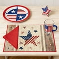 thumbnail image 4 of Uuiauoio Retro Stars Stripes Patriotic Placemats, Memorial Day Independence Day Table Mats for Holiday Party Kitchen Dining Room Decoration, 4 of 6