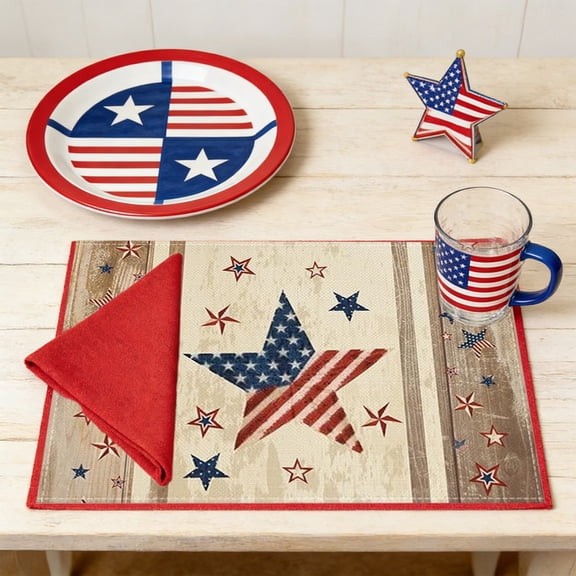 WMTOKK USA 250th Anniversary Patriotic Placemat 17.72in Dining Table Mat for 4th Of July Memorial Day Table Decoration (49)