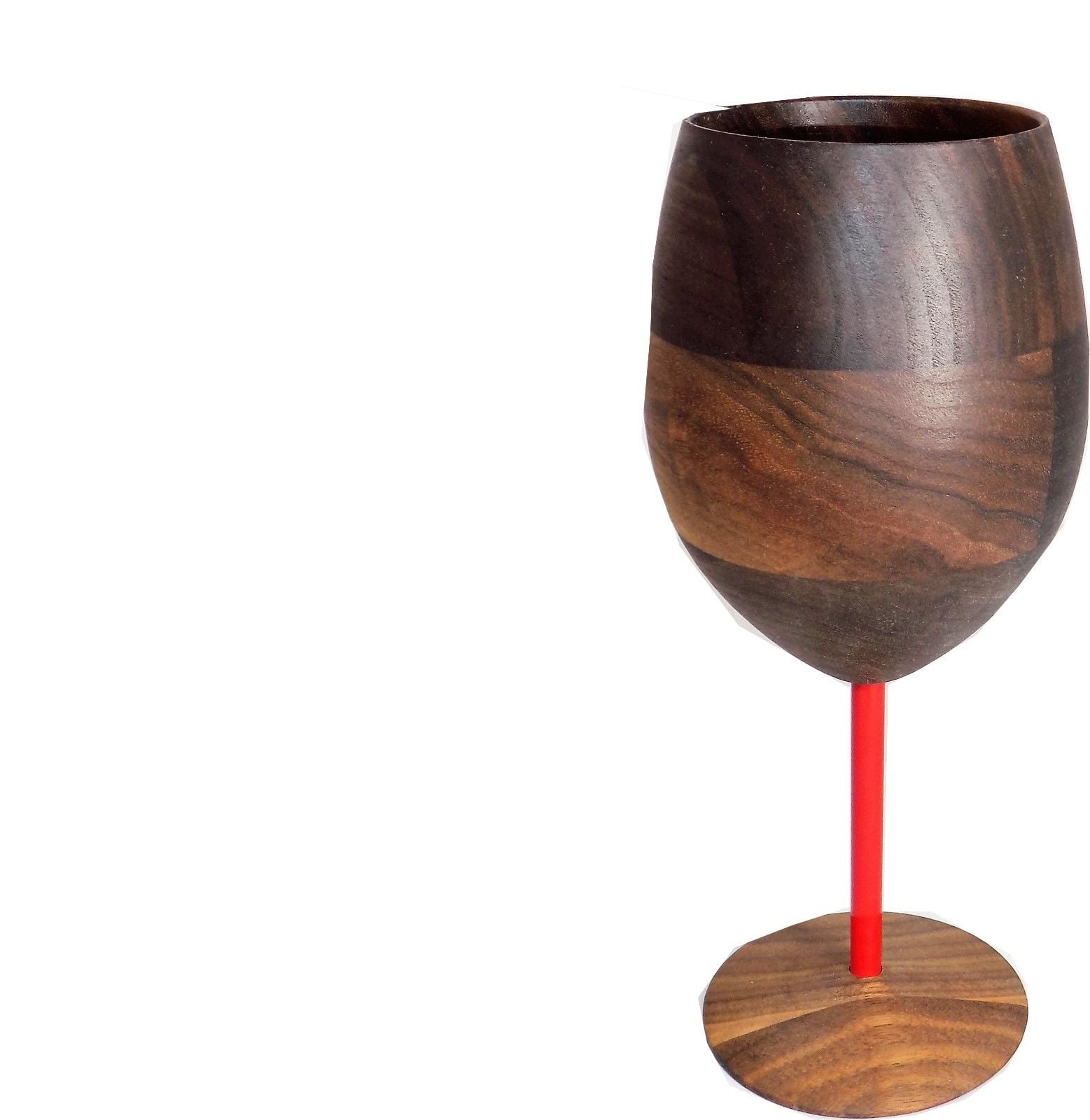 David Rasmussen Design Dark Walnut Wooden WUD Wine Glass with Green Stem