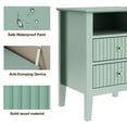 thumbnail image 5 of CozyHome Fluted Nightstand Set of 2, Modern Side Table with 2 Drawers & Storage Shelf, Wood End Table, Bedside Table for Living Room, Bedroom, Green, 5 of 7