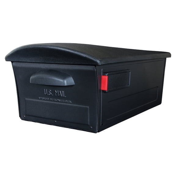 Architectural Mailboxes Mailsafe Locking, Plastic, Large, Post-Mount Mailbox in Black