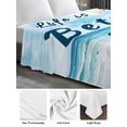 thumbnail image 6 of Summer Coastal Beach King Size Flat Sheet, Wrinkleproof & Fadeproof Cooling Flat Bed Sheet Only, Ocean Wave Starfish Shell Breathable Soft Bedding Top Sheets 105 x 98 Inches, 6 of 8