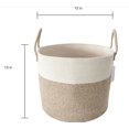 thumbnail image 3 of Simplified by ERP White and Beige Woven Cotton Collapsible Eco Friendly Laundry Storage Basket 15" x 13" inches, 3 of 7