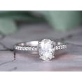 thumbnail image 3 of Antique Style Oval Cut 1.25 Ct Diamond Moissanite Engagement Ring With 18K White Gold Plating, Promise Ring, Anniversary Ring, 3 of 4