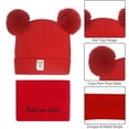 thumbnail image 6 of ZOELNIC Toddler Baby Soft Winter Warm Knitted Hat Earflap Beanie Scarf Set Caps- Red, 6 of 11