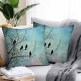 thumbnail image 2 of Branches Birds Outdoor Pillow Covers Pack of 2 Blue Retro Watercolor Style Waterproof Throw Pillow Covers Decorative Cushion Cases for Patio Garden Tent Balcony Couch 24x24 inch, 2 of 8