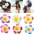 thumbnail image 3 of Side Clamp Hawaiian For Bridal Wedding Party Beach Holiday Wreath Headdress Hair Accessories DIY Egg Blossom Hair Clips Flower Headwear Hairpin Hair Barrette ROSE RED, 3 of 8