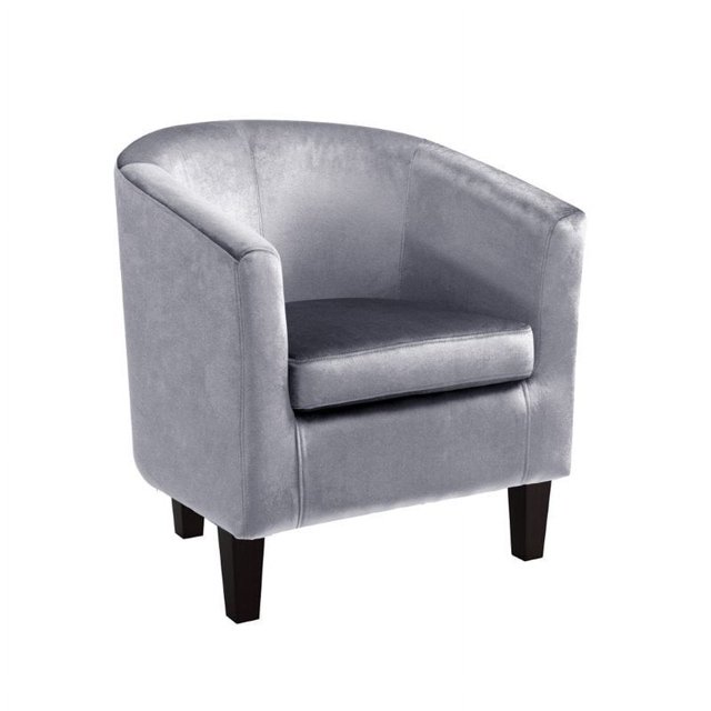Kingfisher Lane Velvet Tub Chair in Silver Grey
