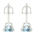 thumbnail image 4 of 1.5 Ct Round Cut Studs Natural Sky Blue Topaz 14K White Solid Solid Gold Everyday Dainty Earrings Screw Back, 4 of 7