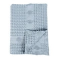 thumbnail image 2 of Superior Mai Geometric Waffle Cotton Blanket, Throw, Light Blue, 2 of 9
