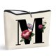 thumbnail image 1 of Bolsa de maquillaje personalizada con letra M, bolsa de maquillaje para mujer con letra floral inicial, bolsa de artículos de tocador, bolsa de lona para viajes, ideas de regalo para mujeres, niñas y, 1 of 1
