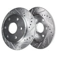 thumbnail image 7 of Detroit Axle - Brake Rotors for 06-10 Hummer H3, 09-10 H3T, Front and Rear Drilled & Slotted Disc Brake Rotors 2006 2007 2008 2009 2010 Replacement, 7 of 7