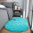 thumbnail image 7 of LOCHAS Luxury Velvet Fluffy Carpet Soft Children Rugs Room Mat Modern Shaggy Area Rug for Bedroom Bedside Home Decor,2.6'x5.3',Blue, 7 of 7