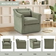 thumbnail image 5 of DFA 360° Swivel Accent Chair, Upholstered Fabric Leisure Armchair with Lumbar Pillow & Removable Cushions, Single Sofa Chair for Living Room Bedroom, Green, 5 of 6