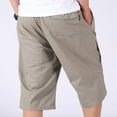 thumbnail image 2 of SWSMCLT Men's Cotton Cargo Shorts Summer Knee Length Zipper Pockets Lounge Bermuda Shorts Loose Fit Casual Walk Shorts Elastic Waist Light Grey 38, 2 of 4