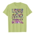 thumbnail image 4 of LUOGENLI T-Shirt pour Filles Enfants Mode Décontractée Imprimé Col Rond Ample Manches Courtes T-Shirt Haut Maxi Tops et Fente Vert 5-6 Ans, 4 of 4