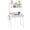 White, variant on KATHY&BOB Computer Desk with 2 Tier Shelves & 2 Fabric Drawers, Home Office Desk with Charging Station & Side Bag, Small Desk for Bedroom, Brown