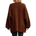thumbnail image 4 of Long Sleeve Solid Women Lantern Loose Knit Oversize Sweater Cardigan, 4 of 6
